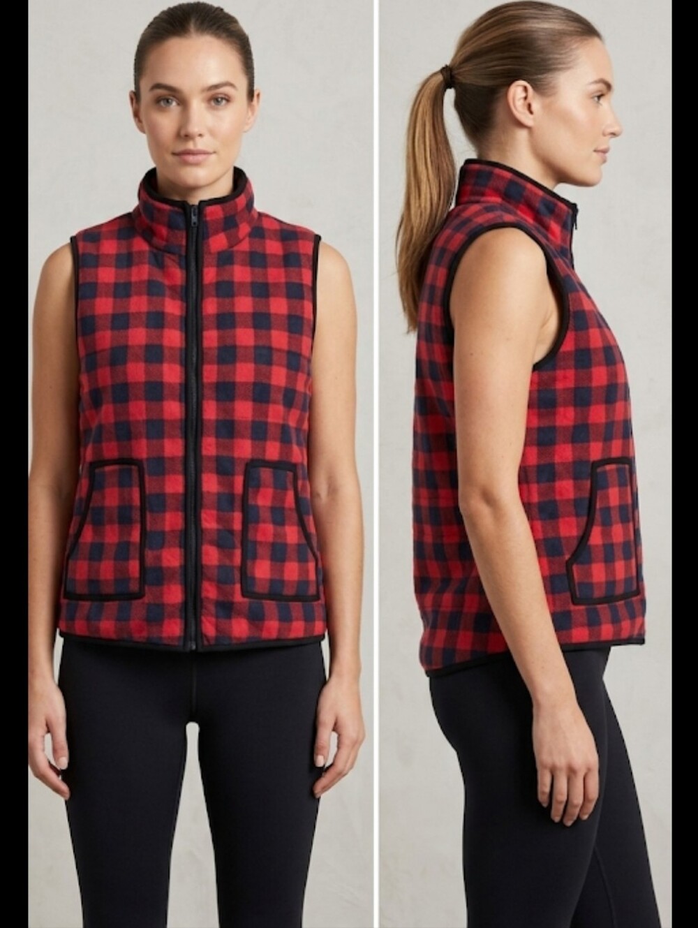 Buffalo check winter Vest M Staccato red black